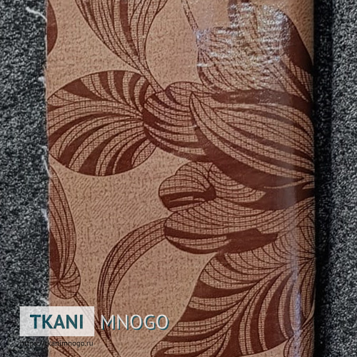 Фото ткани Арбореал 922-3 - коричневый цветы. Производитель Китай. Замша крупным планом.